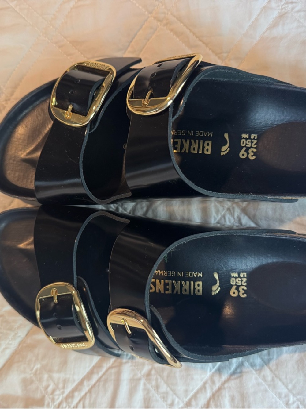 Birkenstock Adult Arizona Big Buckle Sandal - 39 - High Shine Black - Picture 2 of 9